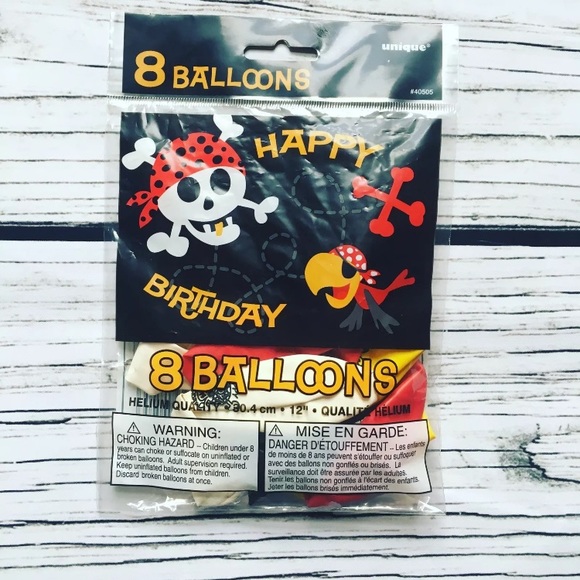 UNIQUE Pirate Birthday Party Supplies Balloons Art - Picture 8 of 8